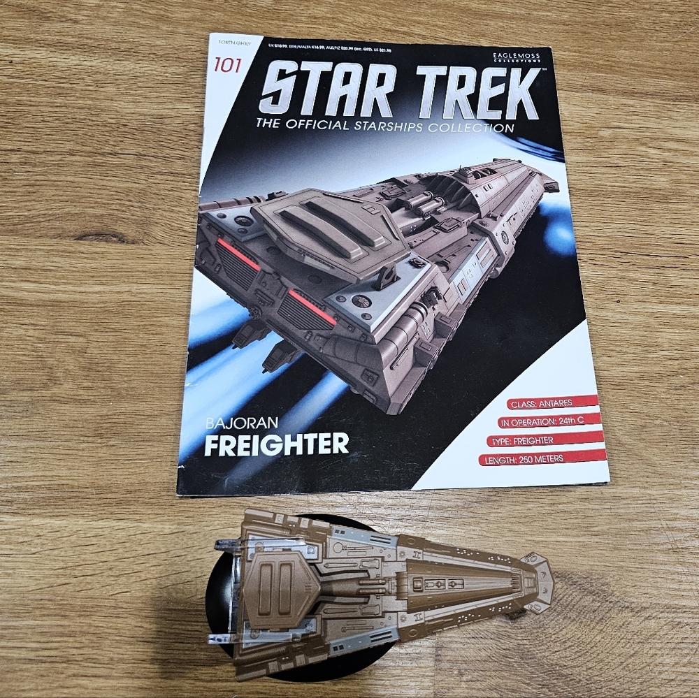 Star Trek Starships #101 Bajoran Freighter Eaglemoss & Magazine Displayed Only
